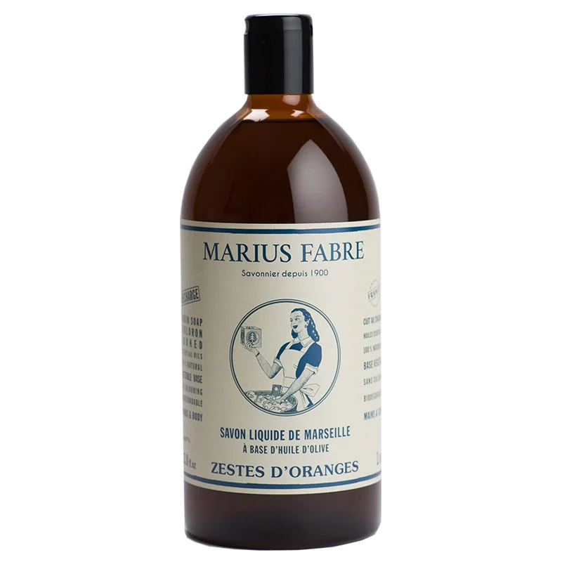 Marseiller Flüssigseife mit Orangenschalen - 1l - Marius Fabre