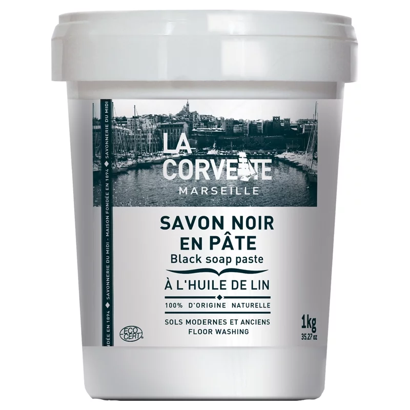 Savon noir en pâte à l'huile de lin - 1kg - La Corvette