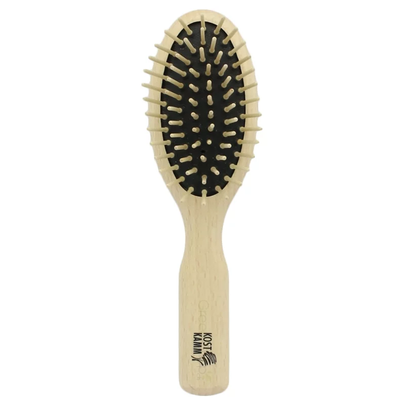 Brosse ovale en hêtre & picots droits en bois 6 rangées - Kost Kamm