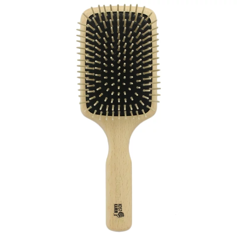 Brosse plate rectangulaire en hêtre & picots droits en bois - Kost Kamm