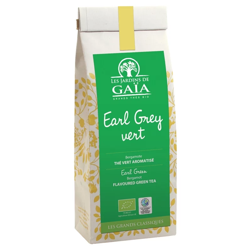 Earl grey vert thé vert bergamote BIO - 100g - Les Jardins de Gaïa