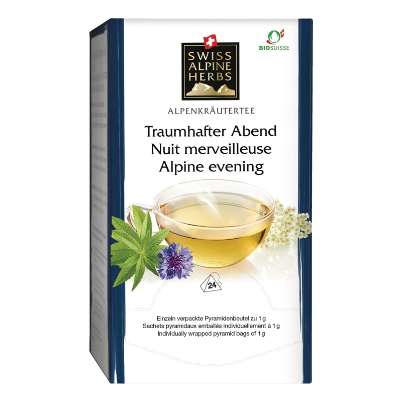 BIO-Kräutertee Traumhafter Abend - 24 Teebeutel - Swiss Alpine Herbs