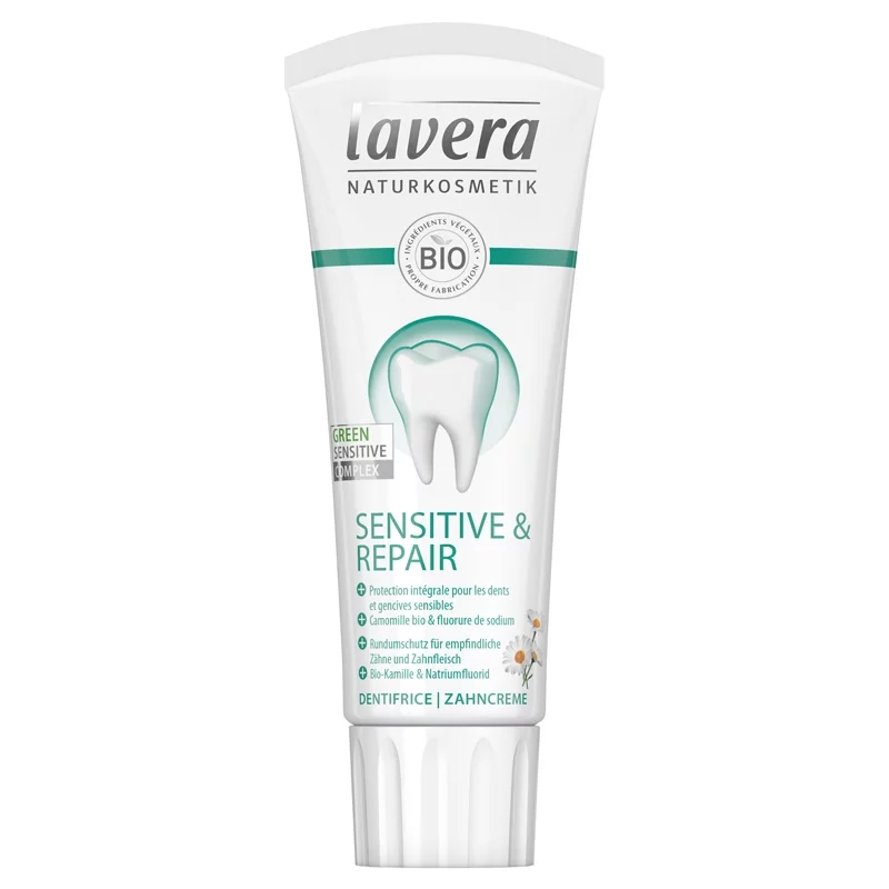 Dentifrice sensitive & repair BIO camomille avec fluor - 75ml - Lavera