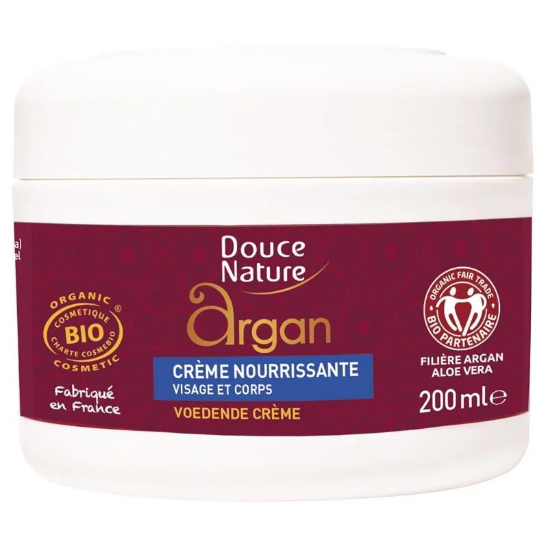 Crème nourissante visage & corps BIO argan & karité - 200ml - Douce Nature