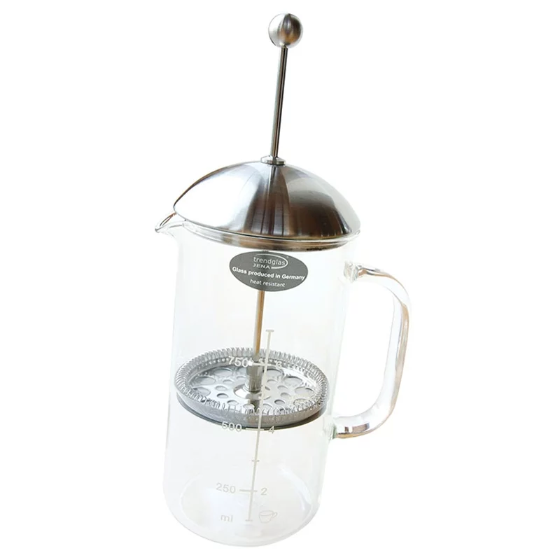 Pressfilter-Kaffeemaschine aus Glas & Edelstahl 1l - ah table !