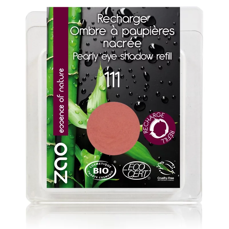 Recharge Fard à paupières nacré BIO N°111 Rose pêche - 3g - Zao Make-up