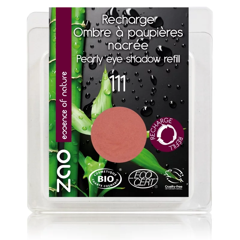 Nachfüller Lidschatten perlmutt Pfirsichrose N°111 BIO - 3g - Zao