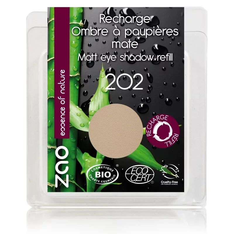 Recharge Fard à paupières mat BIO N°202 Brun beige - 3g - Zao Make-up