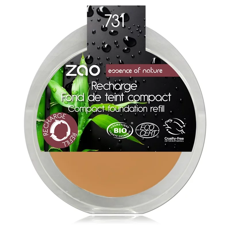 Recharge Fond de teint compact BIO N°731 Abricot - 7,5g - Zao Make-up