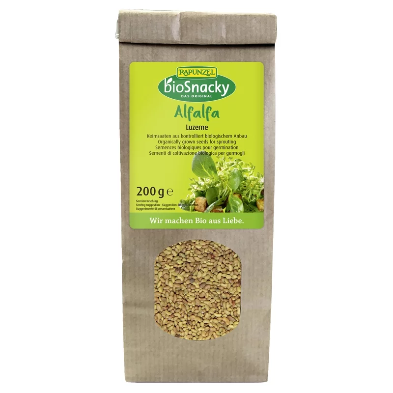 Graines à germer d'alfalfa BIO - 200g - Rapunzel bioSnacky