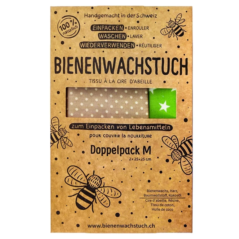 Tissu à la cire d'abeille Medium - 2 pièces - RapNika