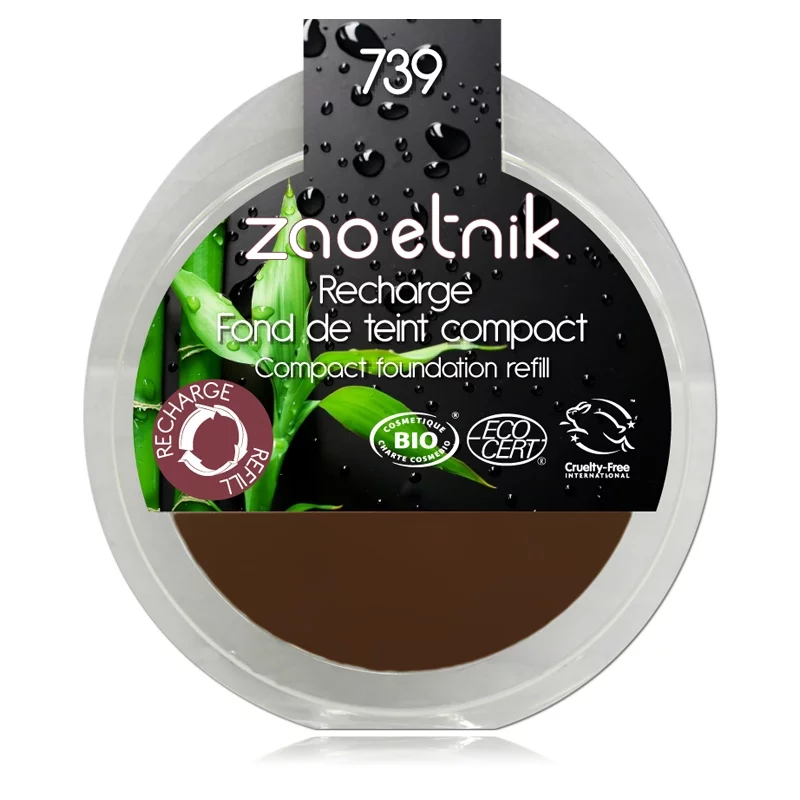 Recharge Fond de teint compact Caroube N°739 BIO - 6g - Zao