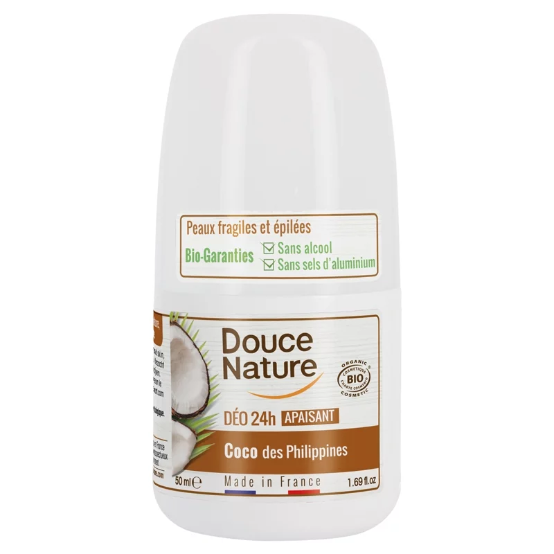 Beruhigender BIO-Deoroller 24h Kokos - 50ml - Douce Nature