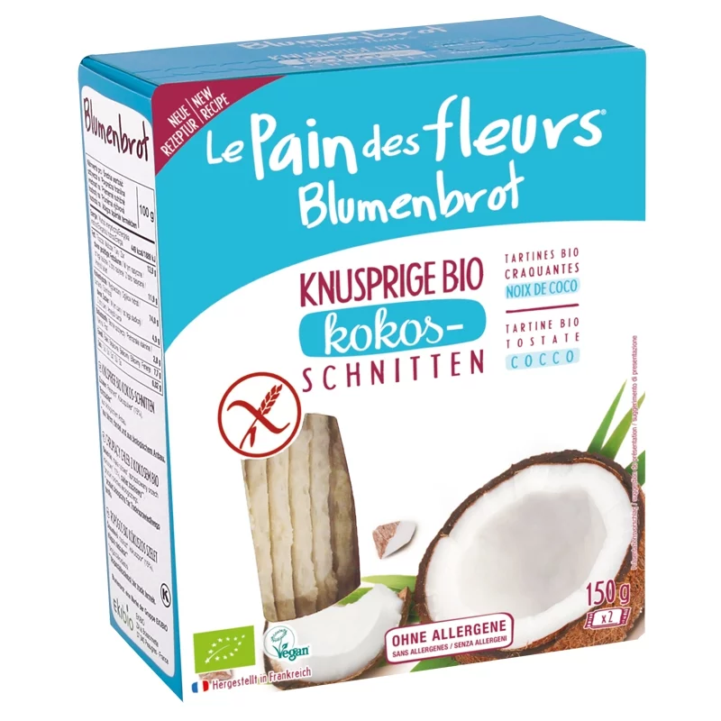 Tartines craquantes à la noix de coco BIO - 150g - Le pain des fleurs