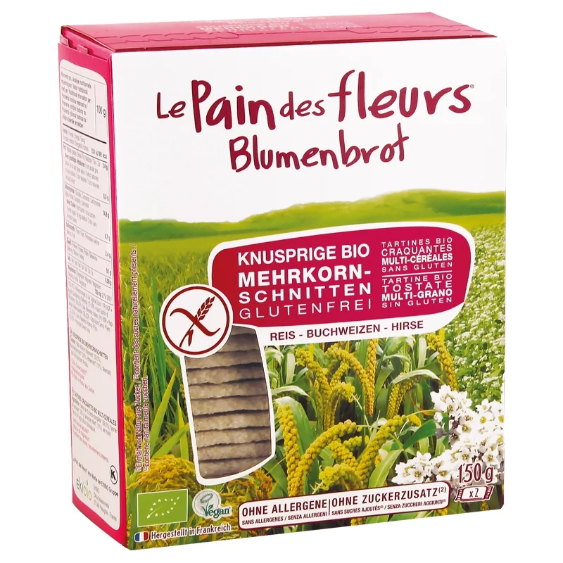 Tartines craquantes multi-céréales BIO - 150g - Le pain des fleurs