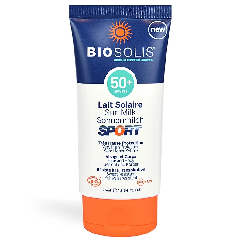 BIO-Sonnenmilch Sport für Gesicht & Körper LSF 50+ Karanja - 75ml - Biosolis