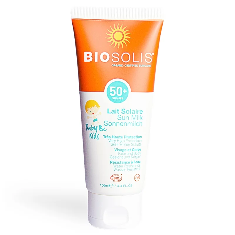 Baby & Kinder BIO-Sonnenmilch für Gesicht & Körper LSF 50+ 100ml - Biosolis