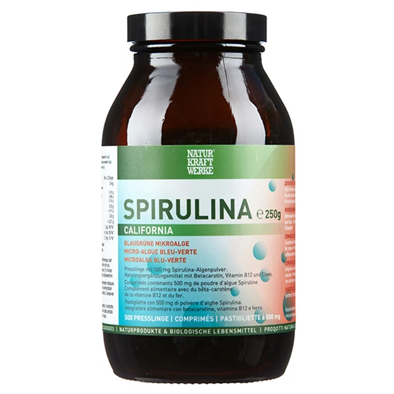 Spiruline California - 500 comprimés à 500mg - NaturKraftWerke