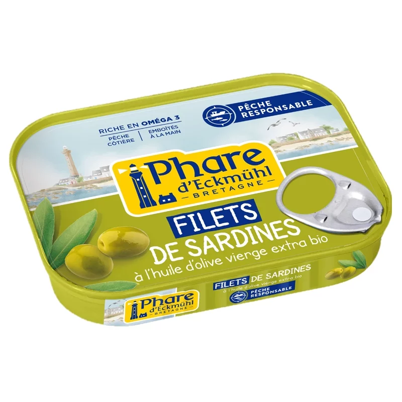 Sardinenfilets in BIO-Olivenöl - 100g - Phare d'Eckmühl