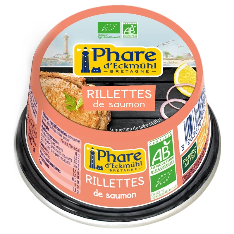 Rillettes de saumon BIO - 120g - Phare d'Eckmühl