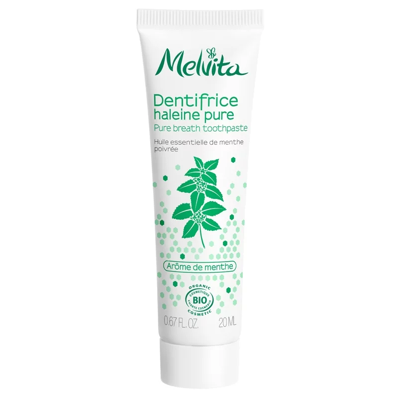 Dentifrice haleine pure BIO menthe poivrée sans fluor - 20ml - Melvita