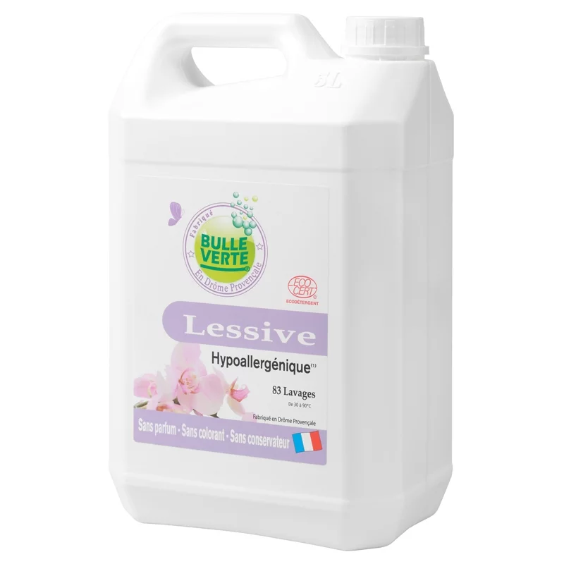 Lessive liquide hypoallergénique écologique sans parfum - 5l - Bulle Verte