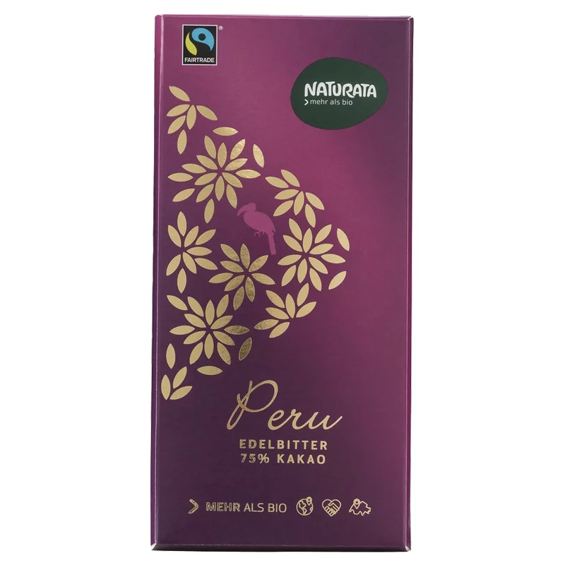 Chocolat noir 75% BIO Pérou - 100g - Naturata