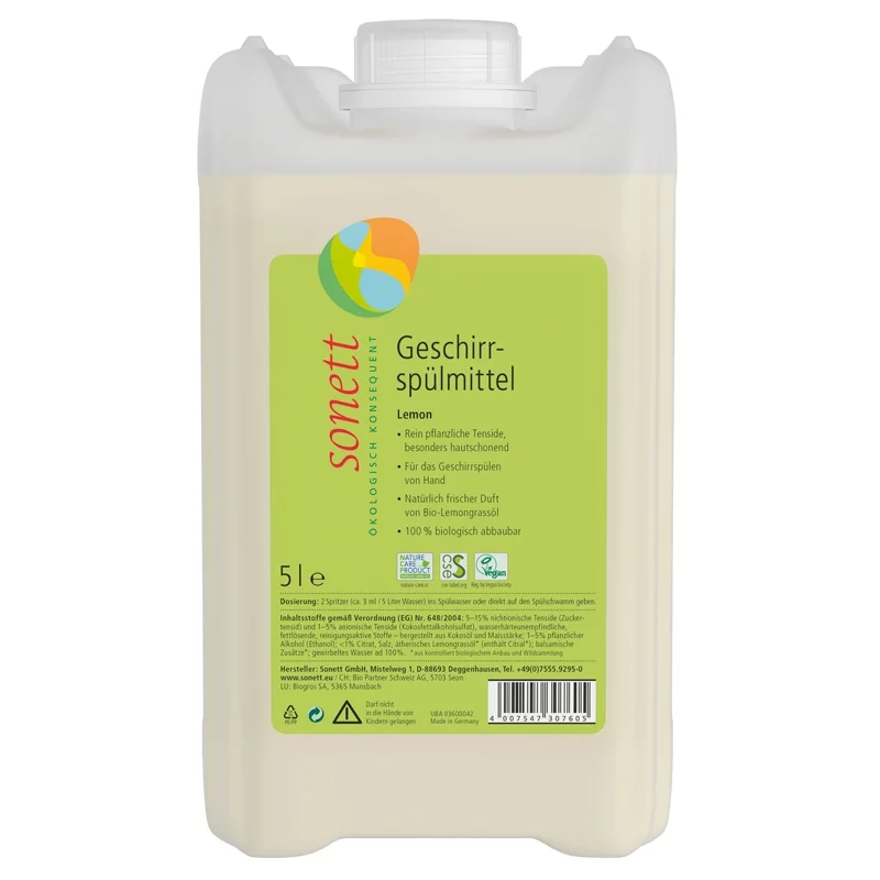 Liquide vaisselle écologique lemongrass - 5l - Sonett﻿