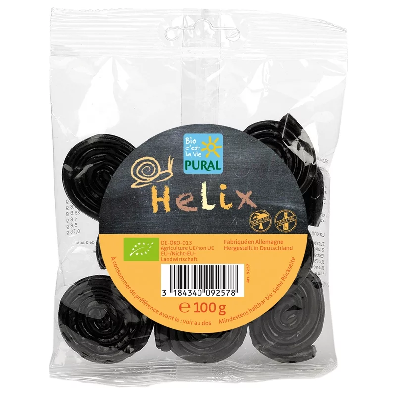 BIO-Lakritzschnecken ohne Gelatine - Helix - 100g - Pural