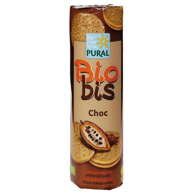 Biscuits fourrés ronds chocolat BIO - 300g - Pural