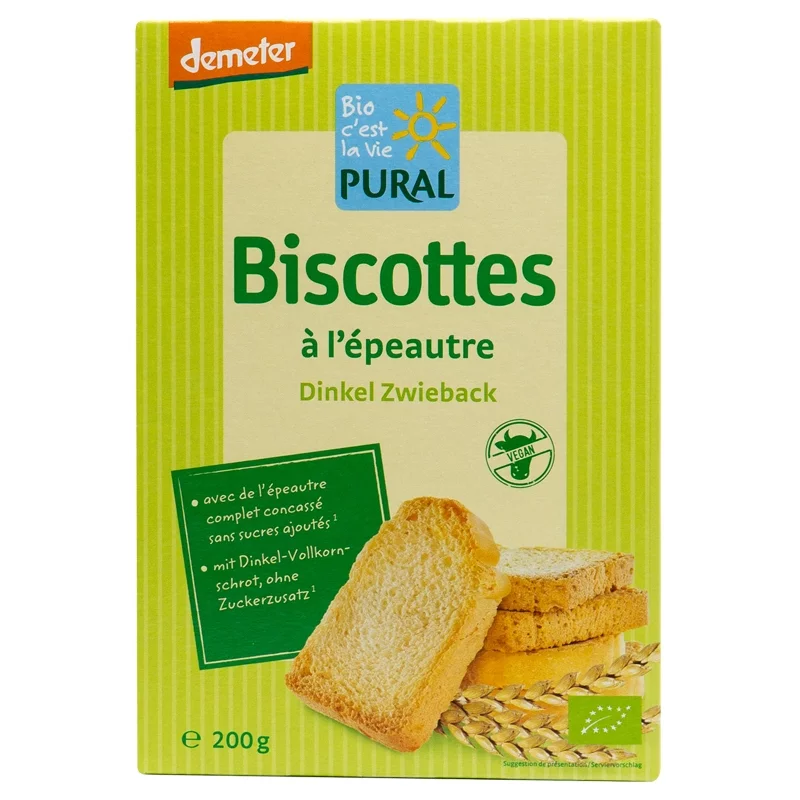 Biscottes à l'épeautre BIO - 200g - Pural