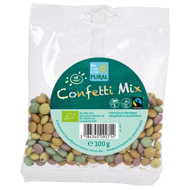 Bonbons de chocolat au lait dragéfiés BIO - Confetti Mix - 100g - Pural