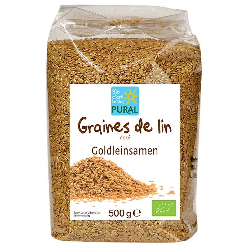 Graines de lin dorées BIO - 500g - Pural