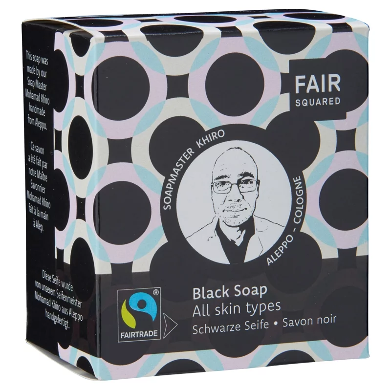 Savon noir visage BIO charbon actif - 2x80g - Fair Squared