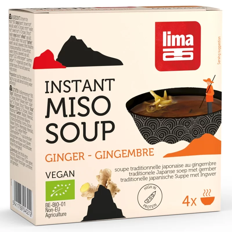 Traditionelle japanische BIO-Suppe mit Miso & Ingwer - 4x15g - Lima
