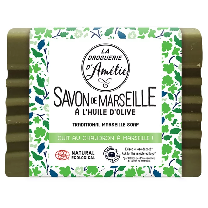 Grüne Marseiller Seife mit Olivenöl - 250g - La droguerie d'Amélie﻿