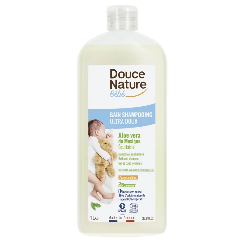 Bain shampooing bébé BIO aloe vera - 1l - Douce Nature