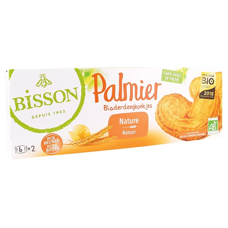 Biscuits pur beurre nature "Palmier" BIO - 100g - Bisson