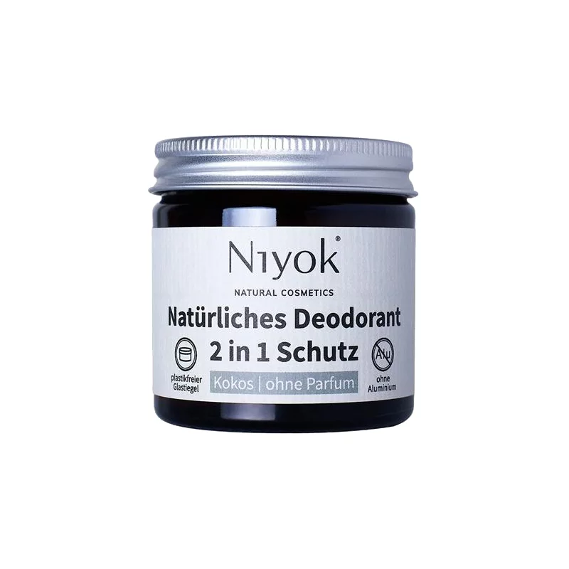 Natürliche 2 in 1 Deocreme Kokosnuss ohne Parfum - 40ml - Niyok