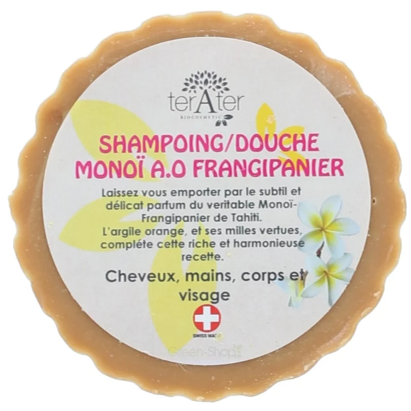 Natürliches Shampoo & Duschgel Monoi & Frangipani - 60g - terAter