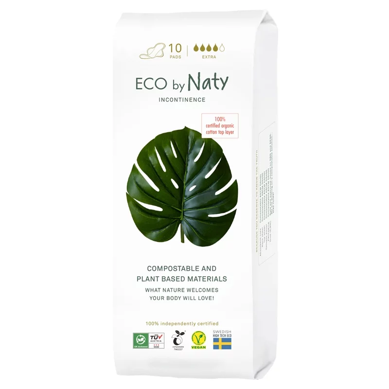 Serviettes pour incontinence Extra ECO fuites fortes - 10 pièces - Naty