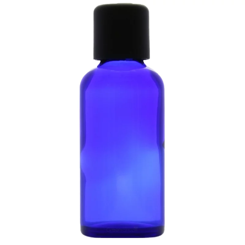 Blaue Glasflasche 50ml mit Tropfspitze - Aromadis