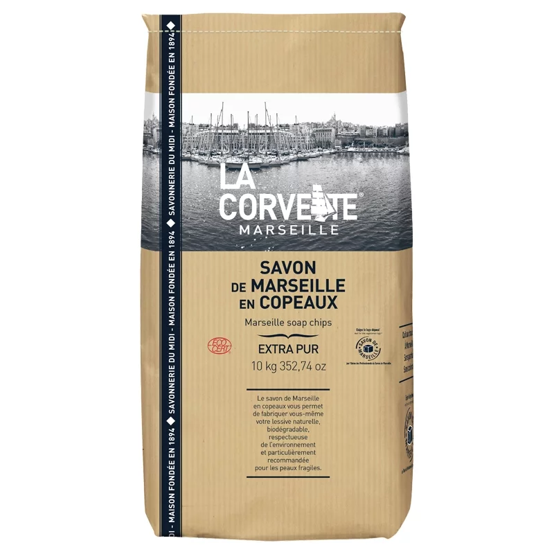 Copeaux de savon de Marseille blanc extra pur - 10kg - La Corvette