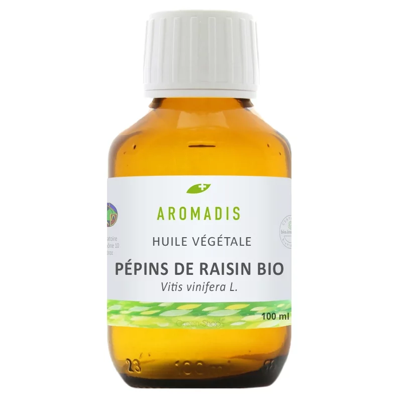 Huile végétale de pépins de raisin BIO - 100ml - Aromadis