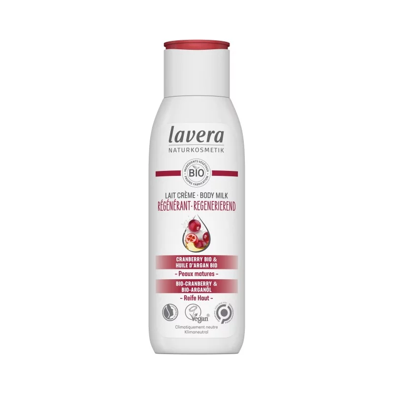 Lait crème régénérant BIO cranberry & argan - 200ml - Lavera