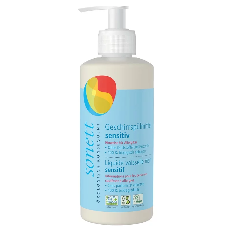 Liquide vaisselle sensitif écologique sans parfum - 300ml - Sonett Liquide vaisselle sensitif écologique sans parfum - 300ml - Sonett