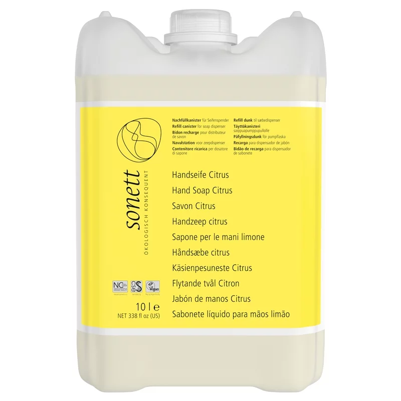 Savon liquide mains, visage & corps écologique citrus - 10l - Sonett﻿