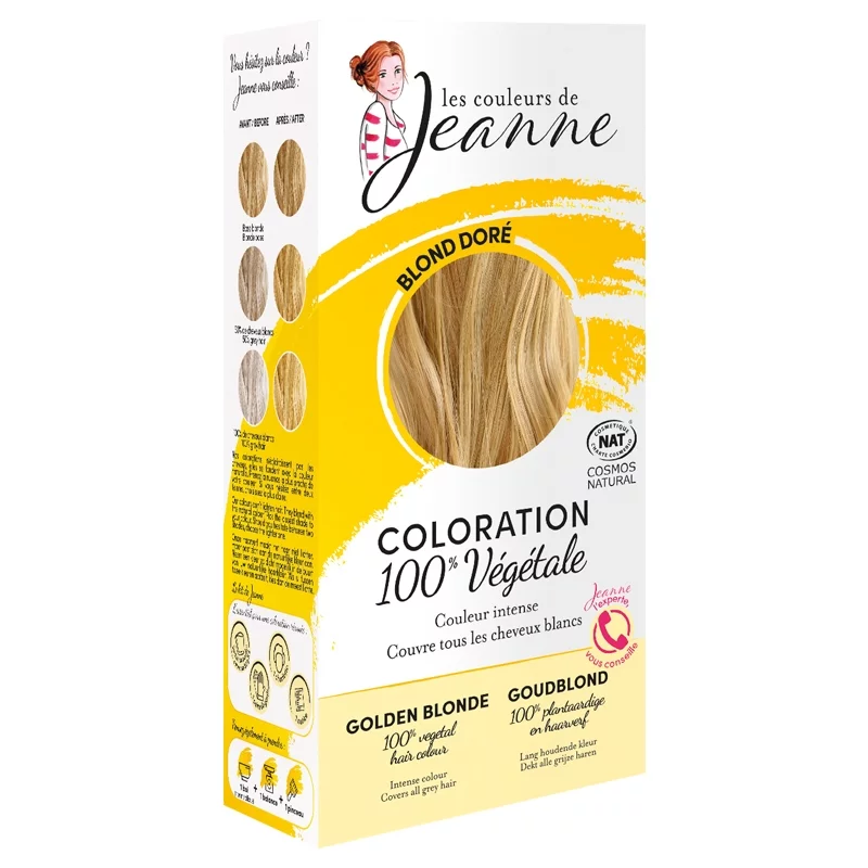 Poudre colorante végétale blond doré - 2x50g - Les couleurs de Jeanne