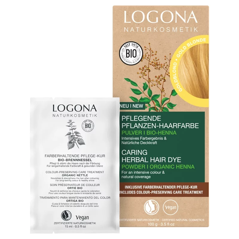 Poudre colorante végétale BIO blond doré - 100g - Logona