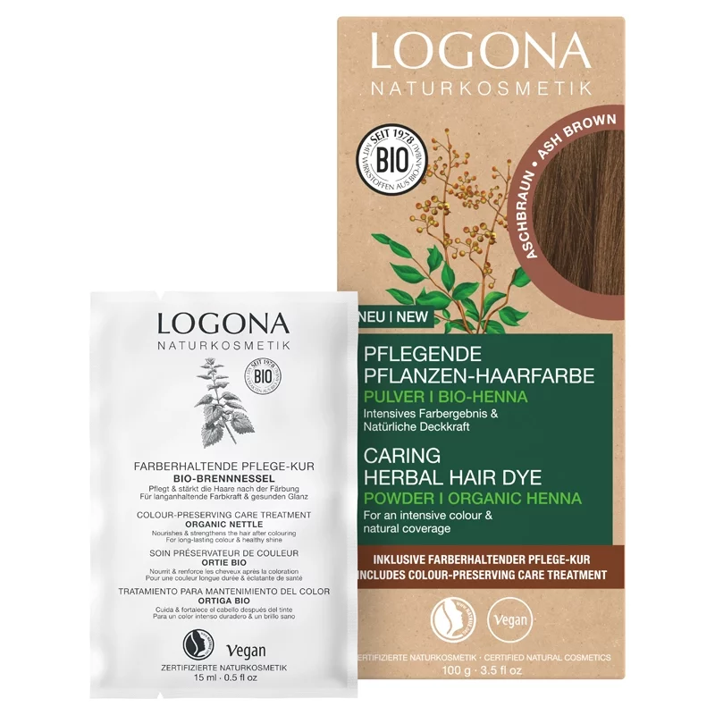 Poudre colorante végétale BIO brun cendré - 100g - Logona